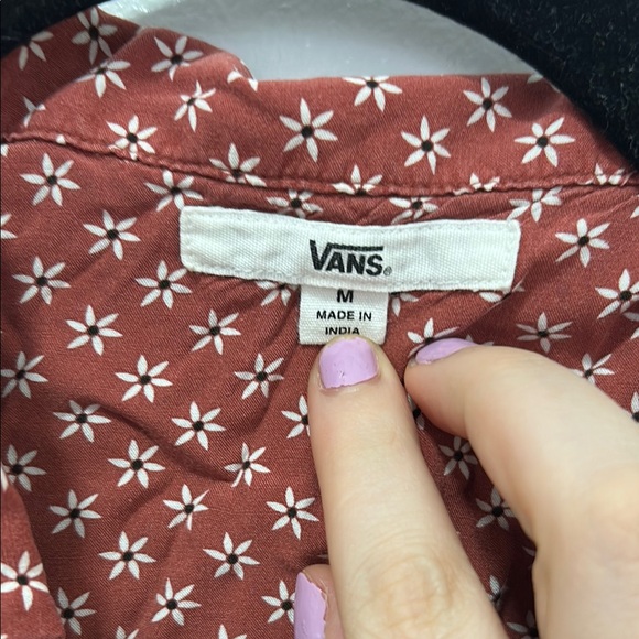 Vans Red Patterned button down with pocket - Picture 2 of 4